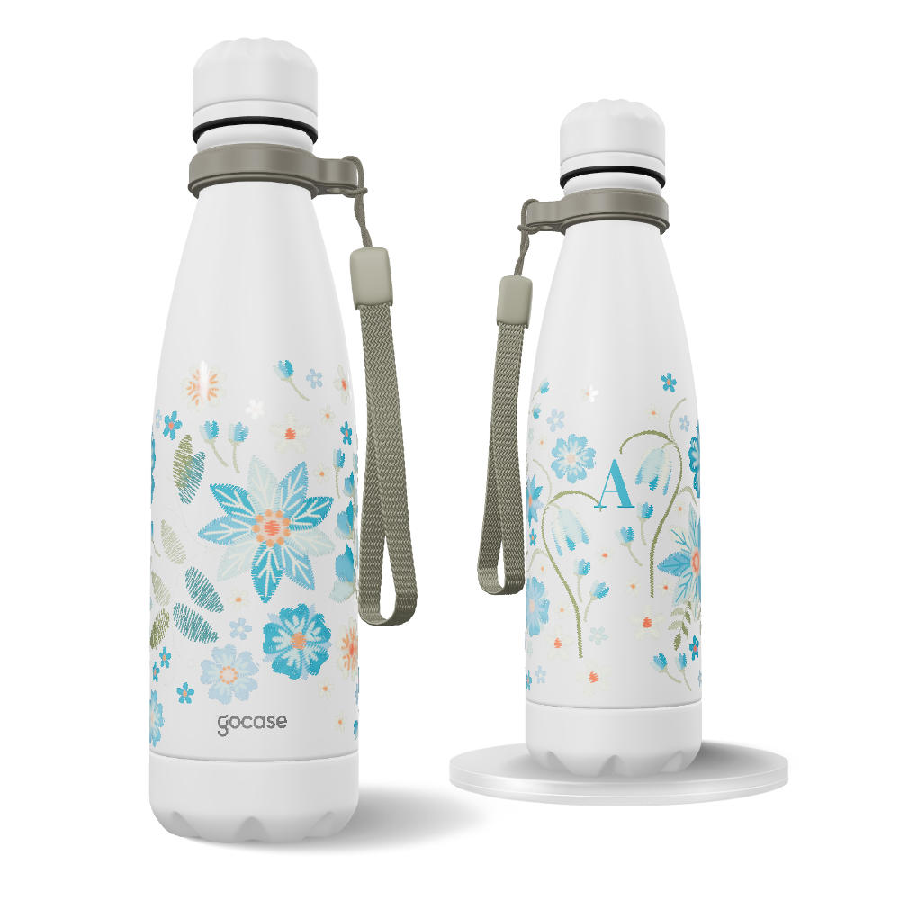 Garrafa Térmica Urban + Ebook - Flores Bordadas