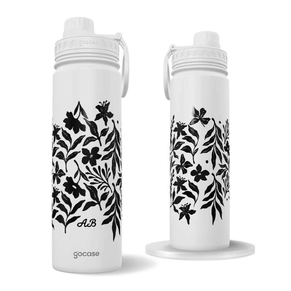 Garrafa Térmica Fresh + Ebook - Black Glam Flower