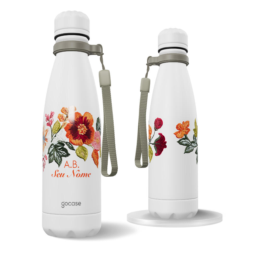 Garrafa Térmica Urban -  Glam Floral Bordado