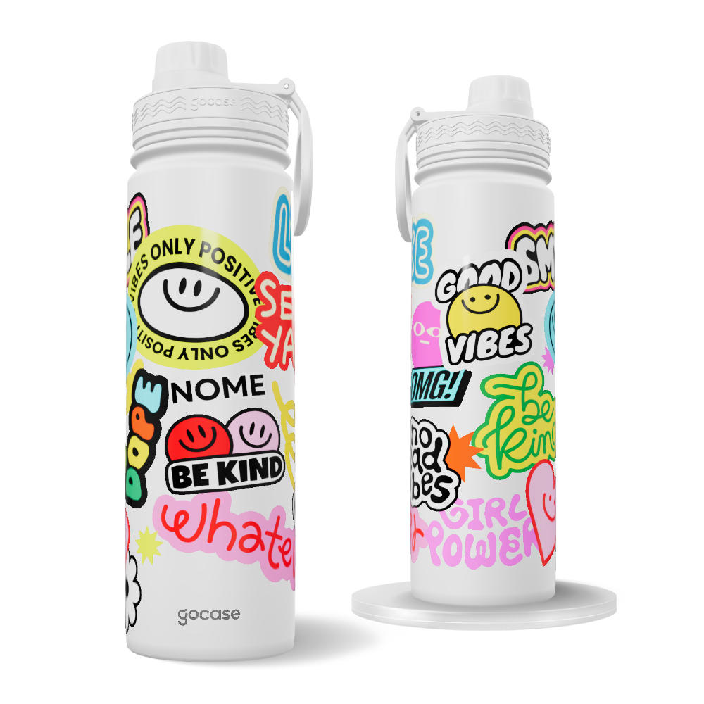 Garrafa Térmica Fresh - Positive Vibes Stickers