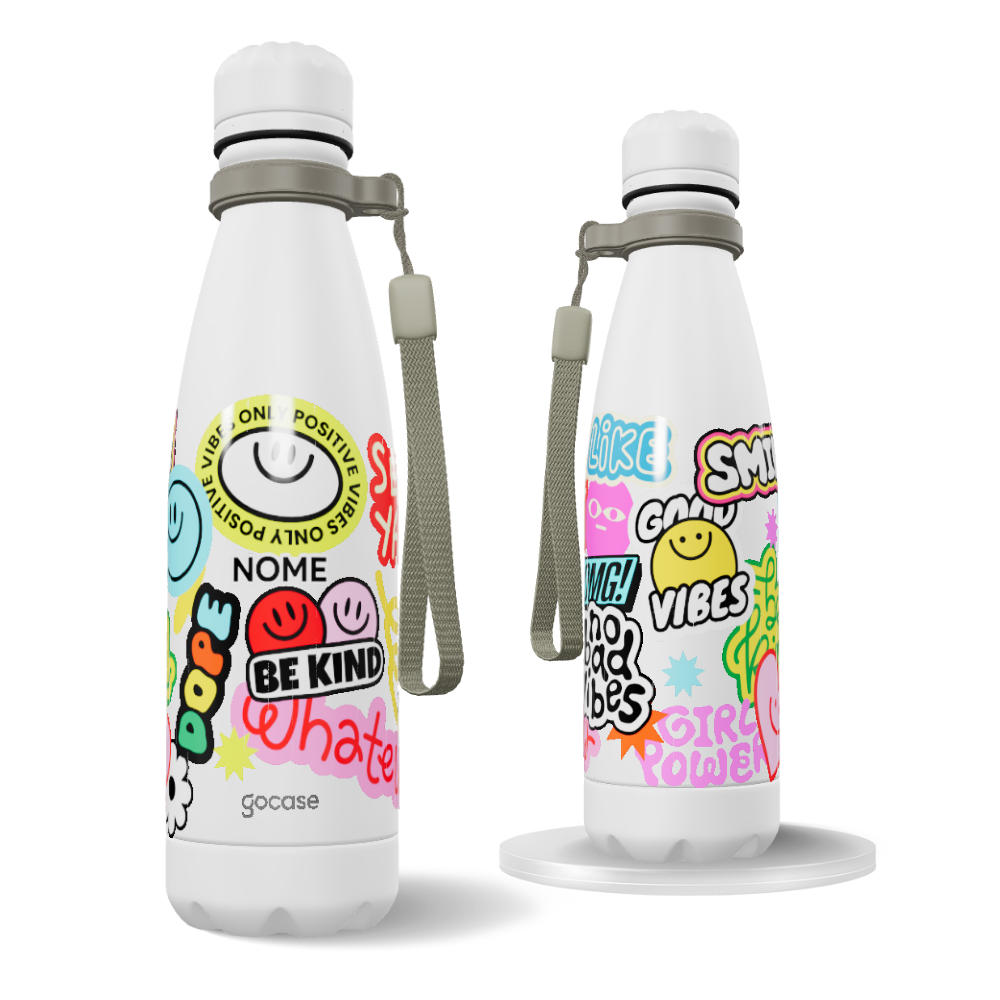 Garrafa Térmica Urban + Ebook - Positive Vibes Stickers