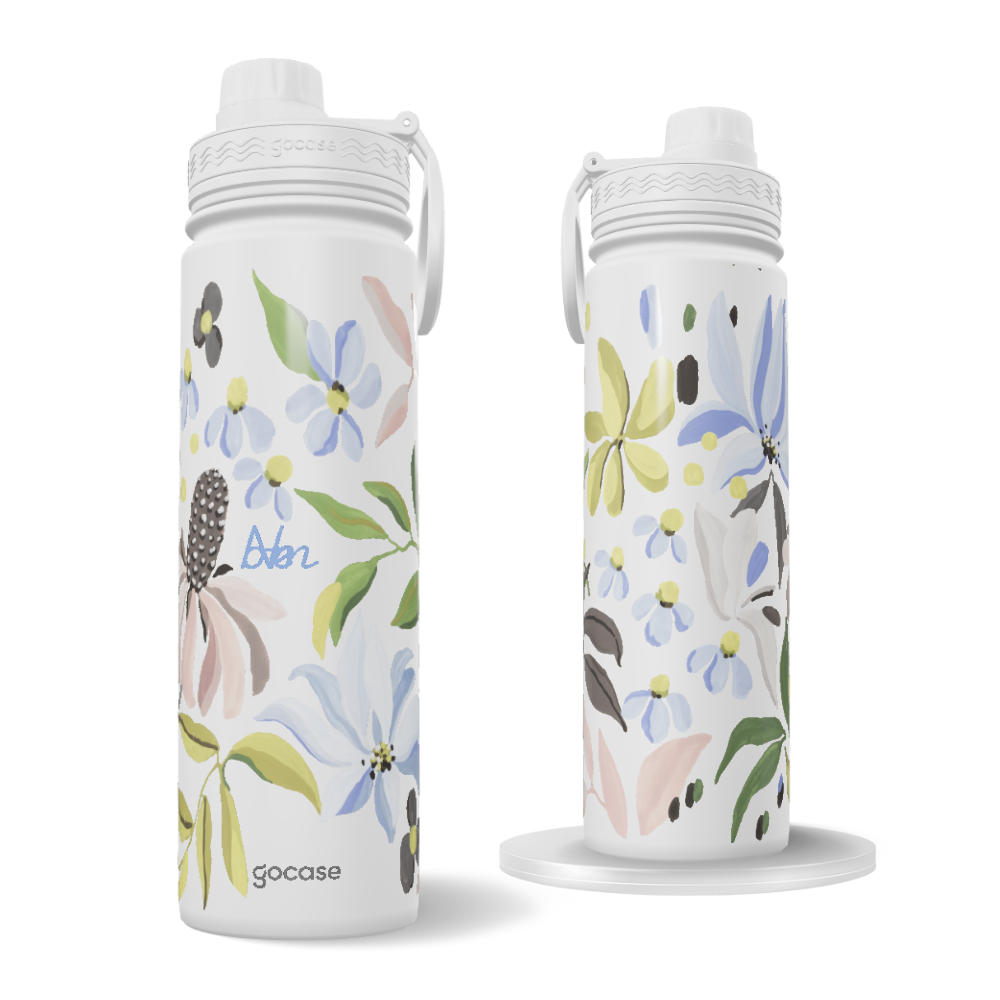 Garrafa Térmica Fresh + Ebook - Flores em Guache