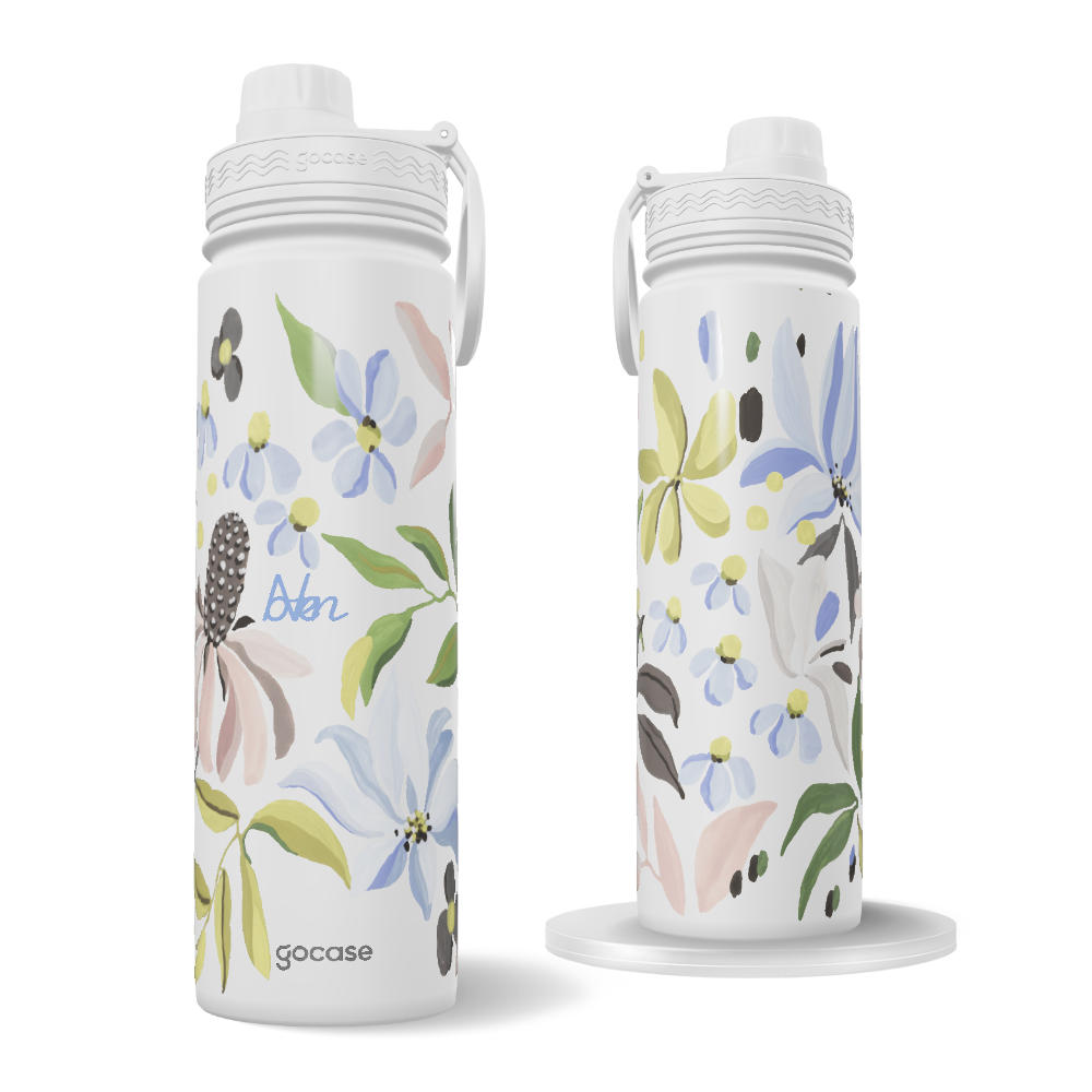 Garrafa Térmica Fresh - Flores em Guache