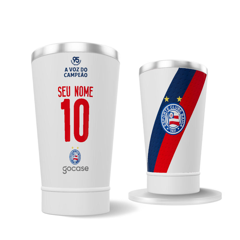 Copo Térmico Cerveja + Ebook - Bahia - Uniforme 1 2026 Personalizado