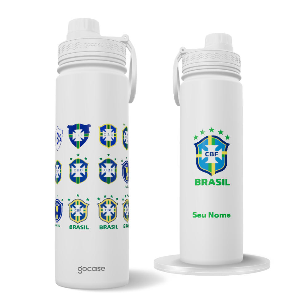 Garrafa Térmica Fresh + Ebook - CBF - Escudos Históricos