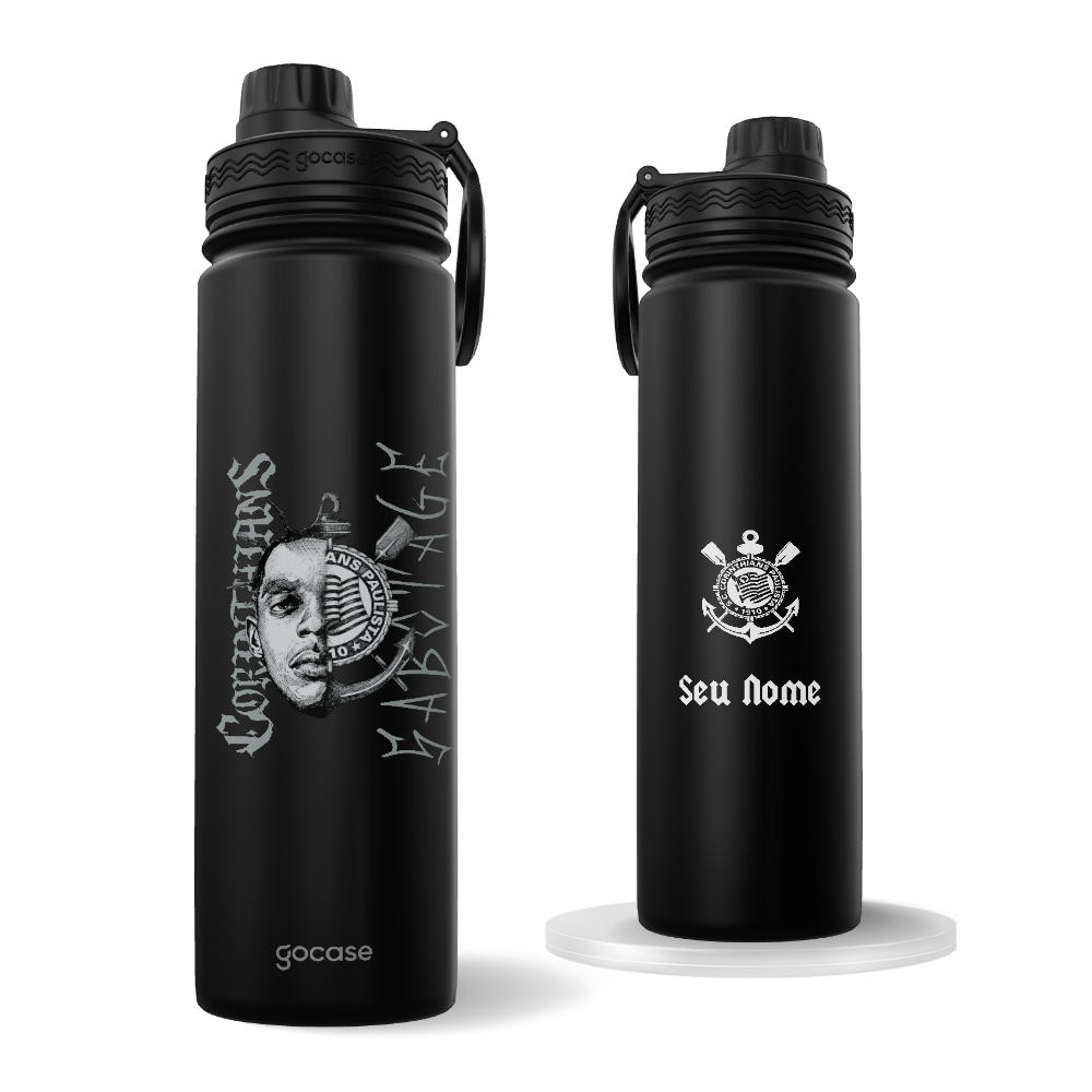 Garrafa Térmica Fresh - Corinthians - Sabotage All Black