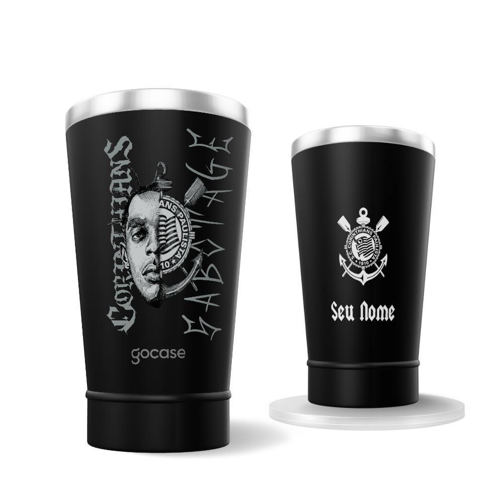 Copo Térmico Cerveja - Corinthians - Sabotage All Black Copo Térmico Cerveja - Corinthians - Sabotage All Black