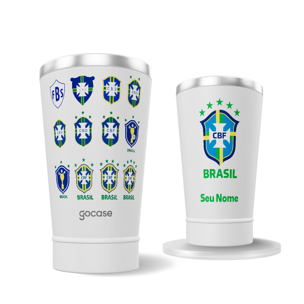 Copo Térmico Cerveja + Ebook - CBF - Escudos Históricos