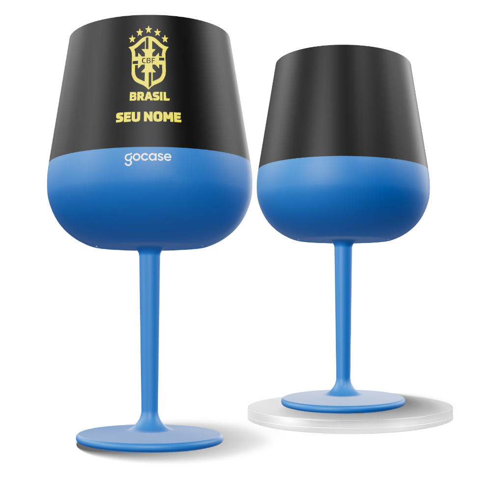 Taça Térmica Drink + Ebook - CBF - Escudo Minimalista Amarelo