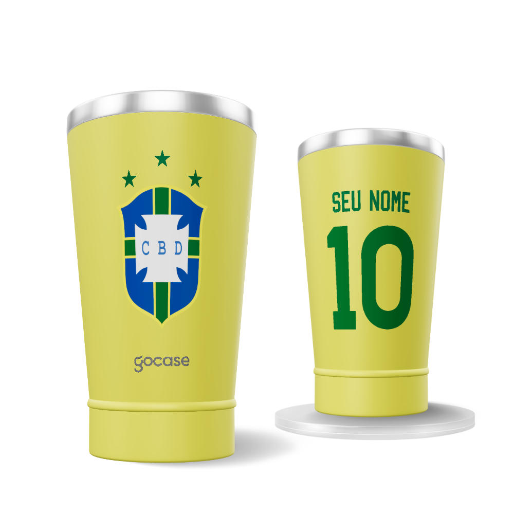 Copo Térmico Cerveja + Ebook - CBF - Uniforme 1970
