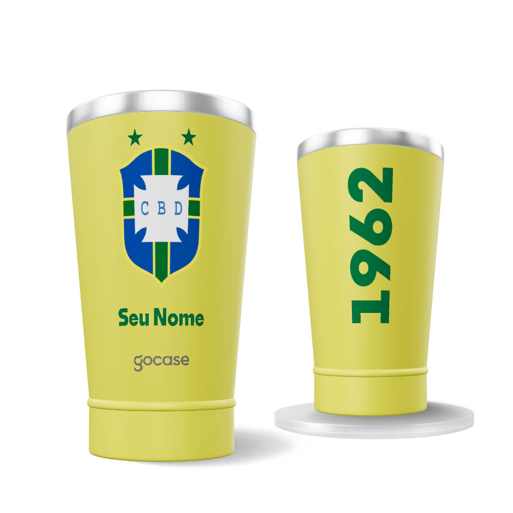 Copo Térmico Cerveja + Ebook - CBF - Uniforme 1962