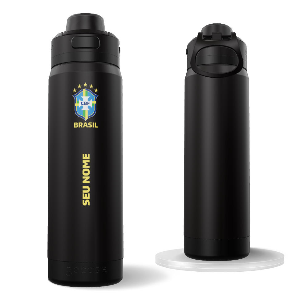 Garrafa Térmica Flip Pro + Ebook - CBF - Escudo Minimalista