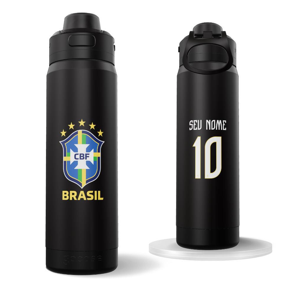 Garrafa Térmica Flip Pro + Ebook - CBF - Uniforme Casual Personalizado