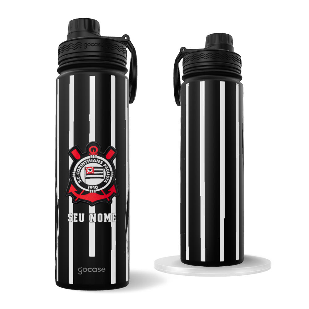 Garrafa Térmica Fresh + Ebook - Corinthians - Uniforme 2 2026 - Escudo