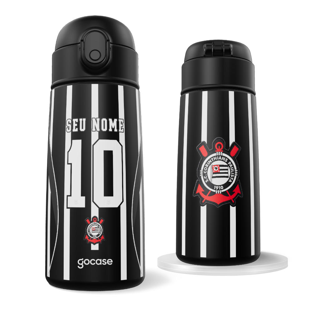 Garrafa Térmica Fun + Ebook - Corinthians - Uniforme 2 2026 - Personalizado