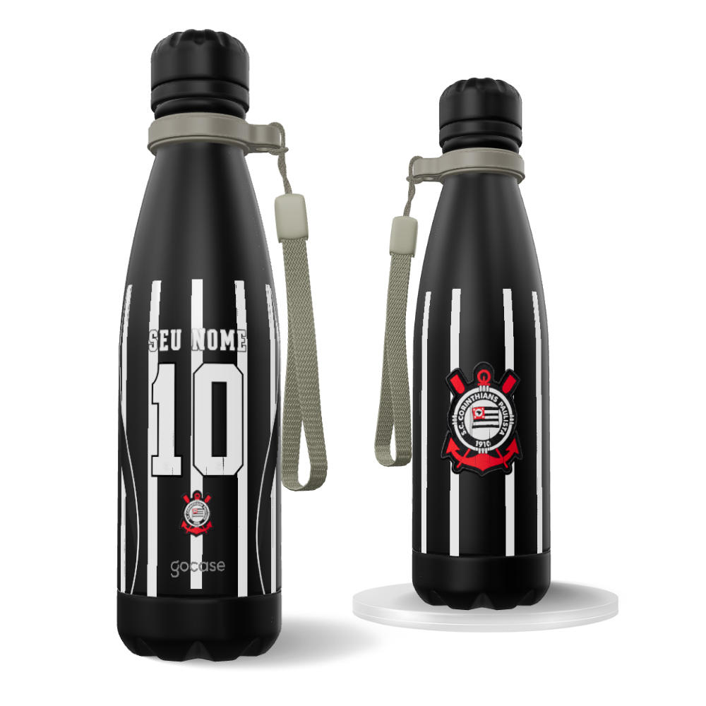 Garrafa Térmica Urban + Ebook - Corinthians - Uniforme 2 2026 - Personalizado