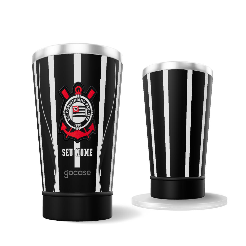 Copo Térmico Cerveja + Ebook - Corinthians - Uniforme 2 2026 - Escudo