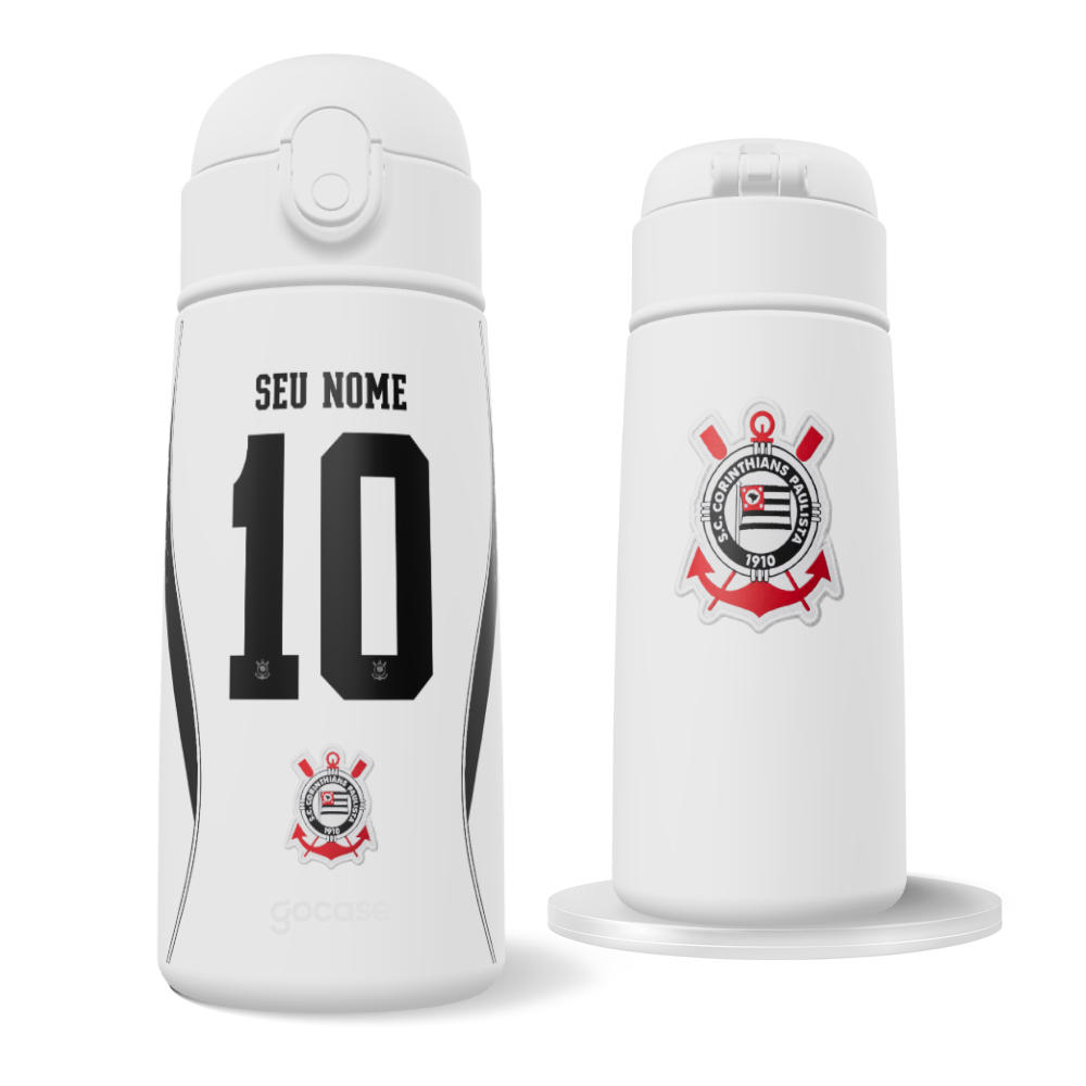 Garrafa Térmica Fun - Corinthians - Uniforme 1 2026 - Personalizado