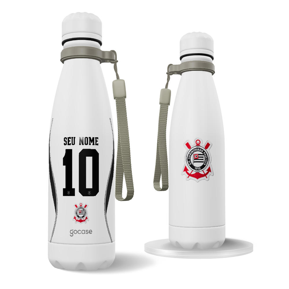 Garrafa Térmica Urban + Ebook - Corinthians - Uniforme 1 2026 - Personalizado