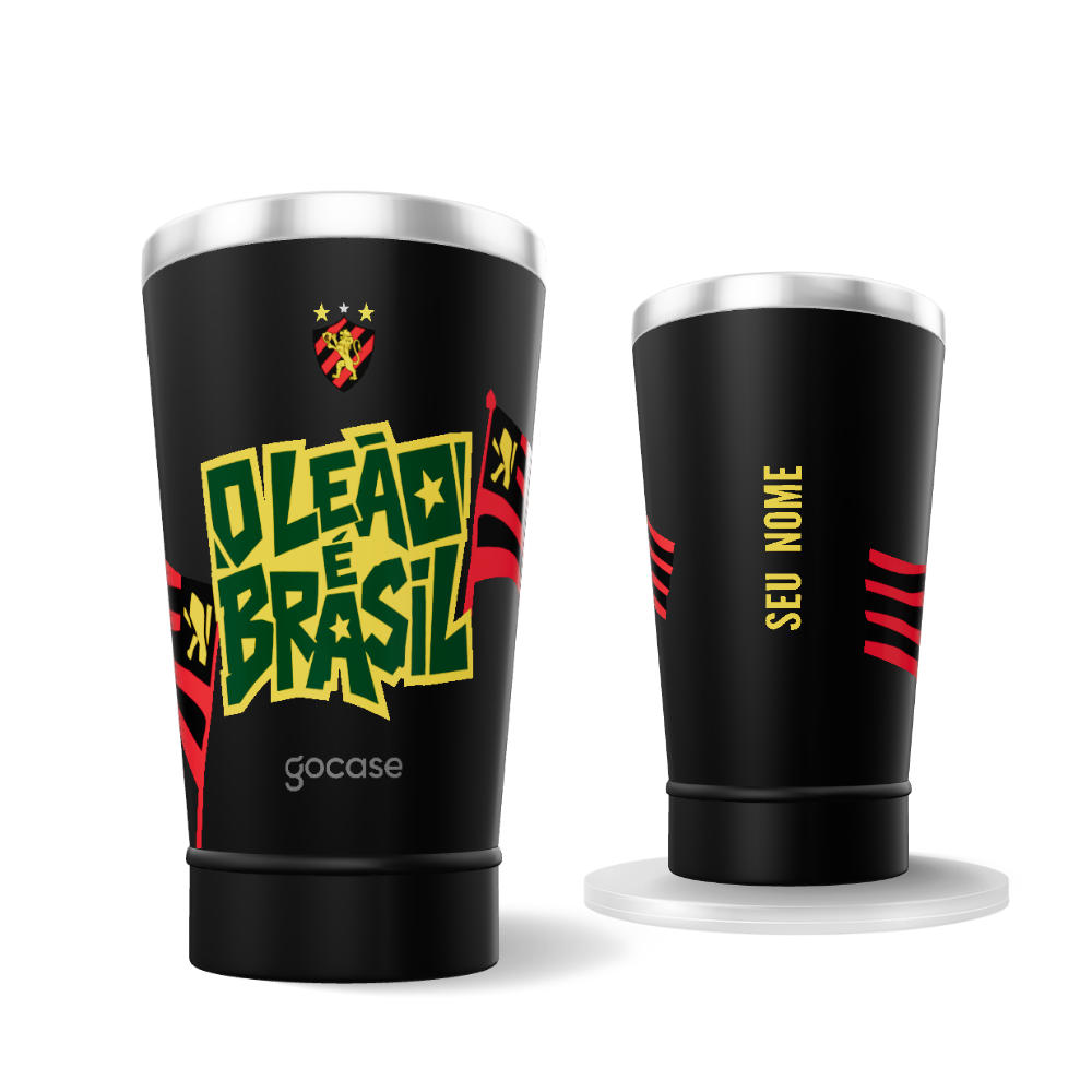 Copo Térmico Cerveja + Ebook - Sport - O Leão é Brasil