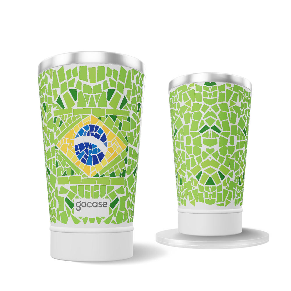 Copo Térmico + Ebook - Mosaico de Brasil