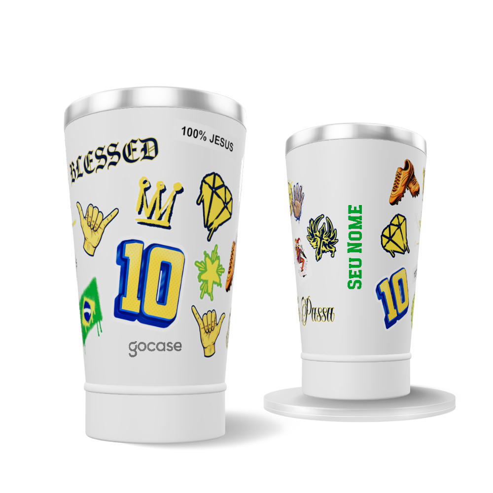 Copo Térmico Cerveja + Ebook - Prince Pattern Stickers
