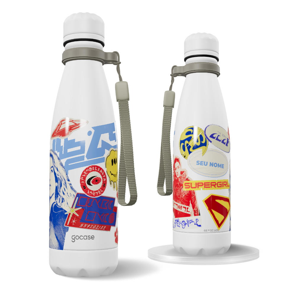 Garrafa Térmica Urban + Ebook - Super Girl - Colagem Kara