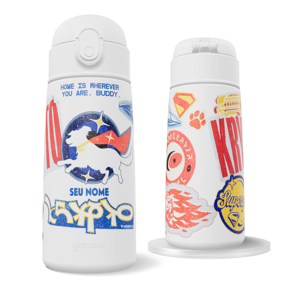 Garrafa Térmica Fun + Ebook - Super Girl - Kripto Stickers