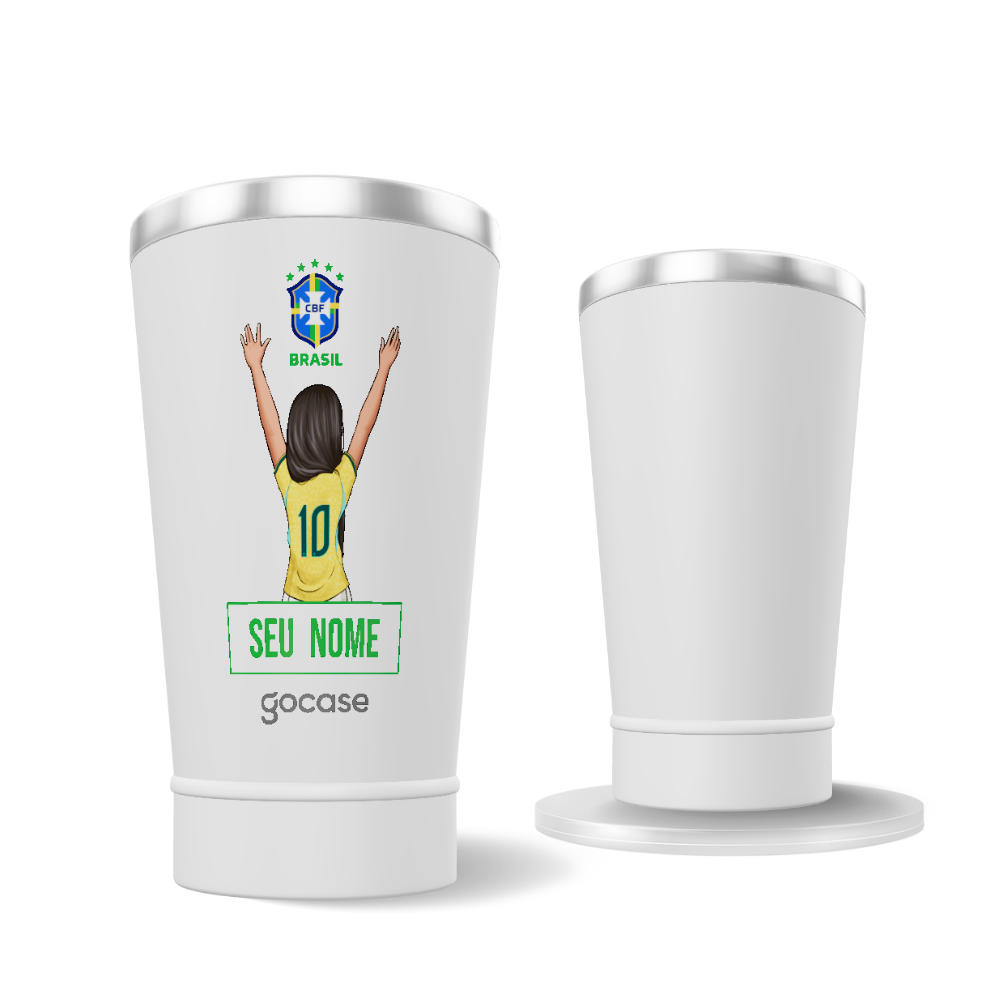 Copo Térmico Cerveja + Ebook - CBF - Garota Uniforme 01