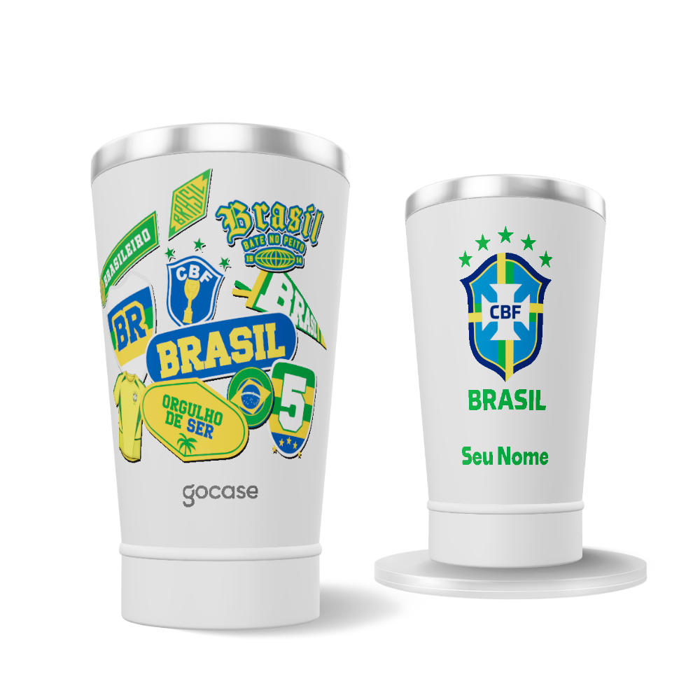 Copo Térmico Cerveja + Ebook - CBF - Selos Brasil