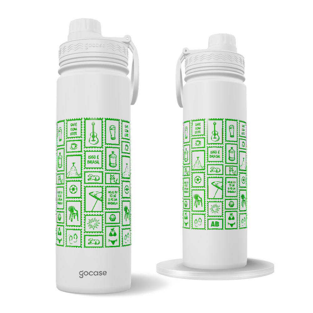 Garrafa Térmica Fresh + Ebook - Selos Brasilidade Verde