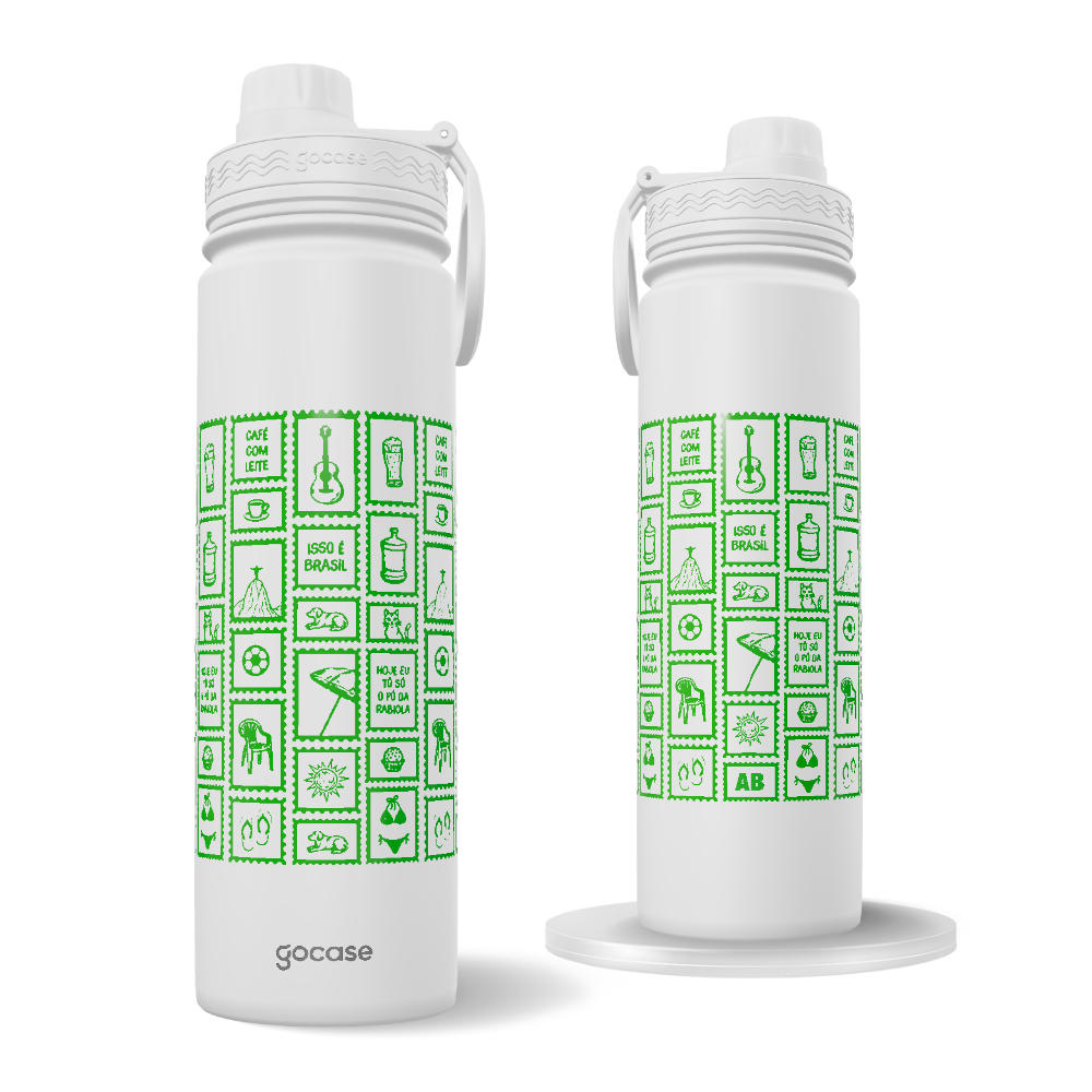 Garrafa Térmica Fresh - Selos Brasilidade Verde