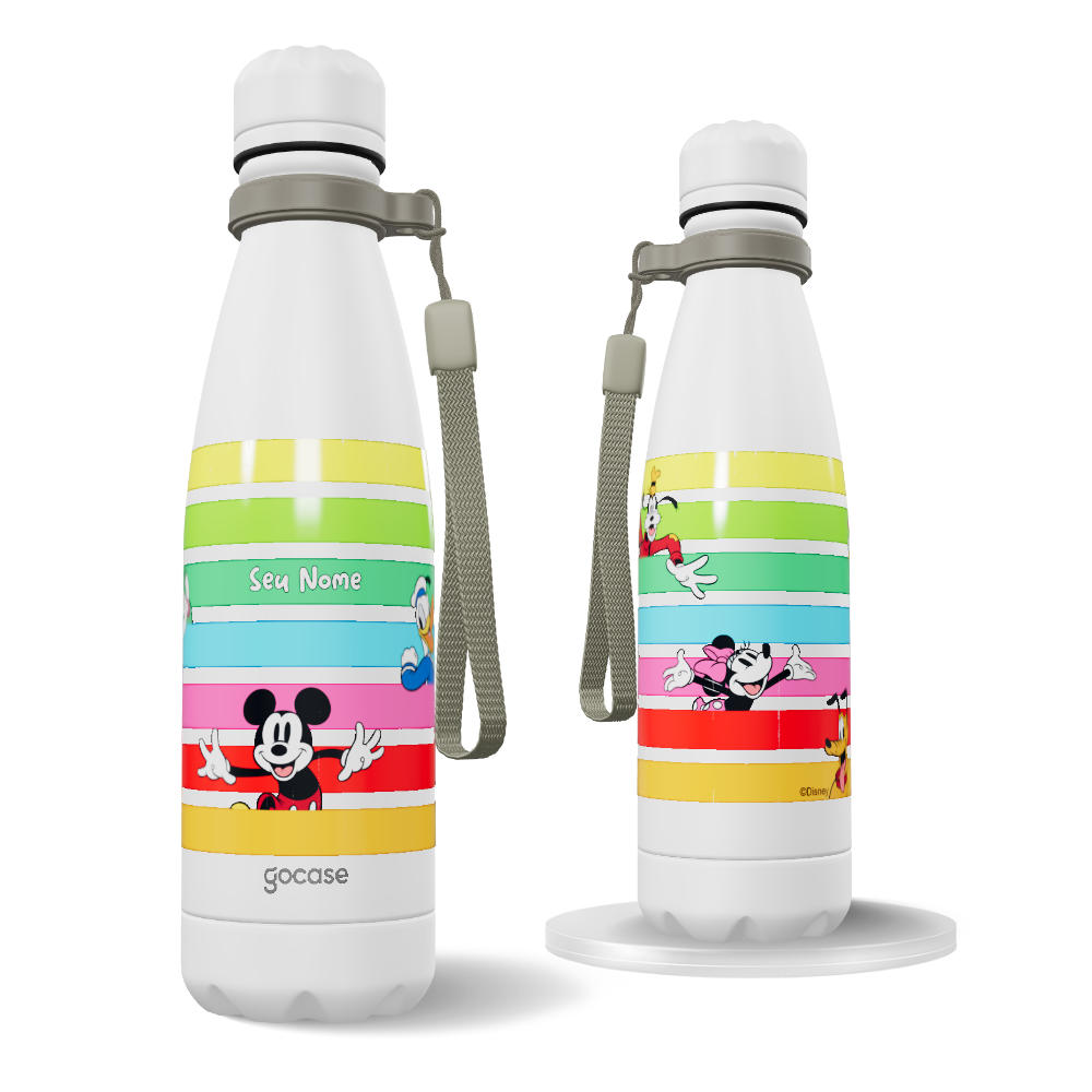 Garrafa Térmica Urban + Ebook - Turma do Mickey - Listras