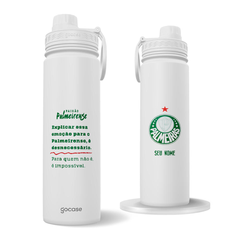 Garrafa Térmica Fresh + Ebook - Palmeiras - Paixão Palmeirense