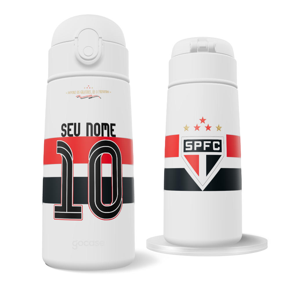 Garrafa Térmica Fun + Ebook - São Paulo - Uniforme 1 2026 Personalizado