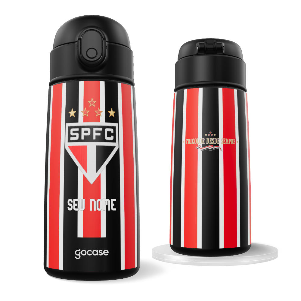 Garrafa Térmica Fun + Ebook - São Paulo - Uniforme 2 2026 - Escudo