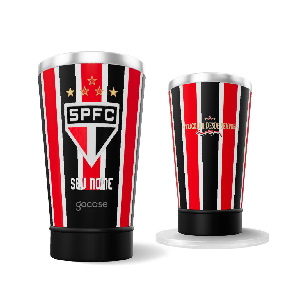 Copo Térmico Cerveja + Ebook - São Paulo - Uniforme 2 2026 - Escudo