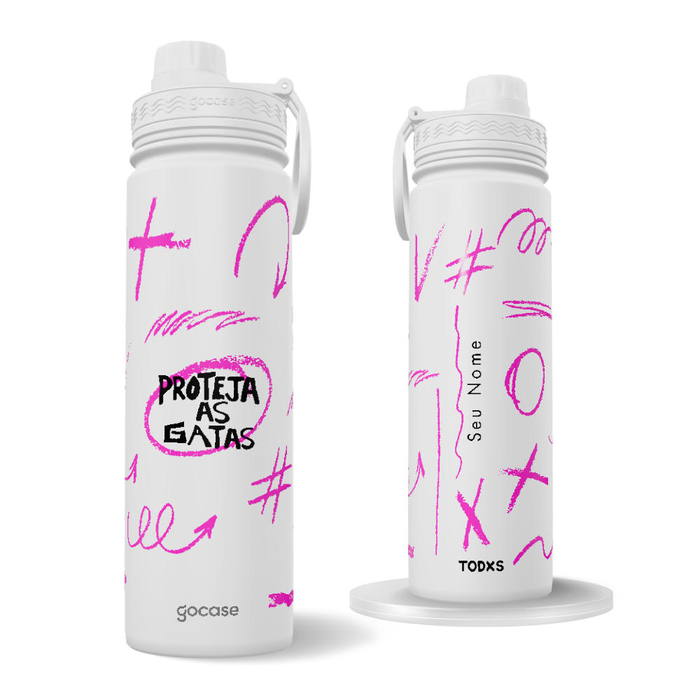 Garrafa Térmica Fresh + Ebook - Todxs - Proteja as Gatas - Grafismos
