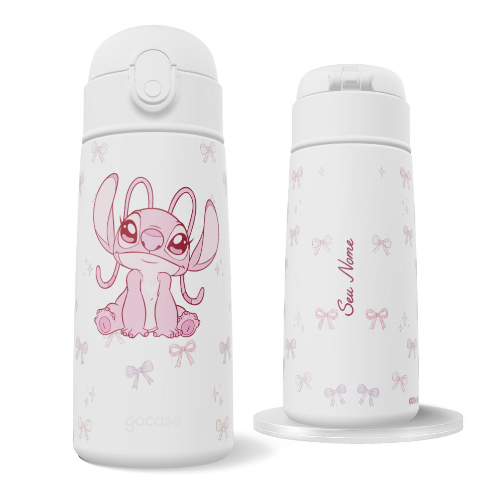 Garrafa Térmica Fun + Ebook - Lilo & Stich - Angel e os Lacinhos