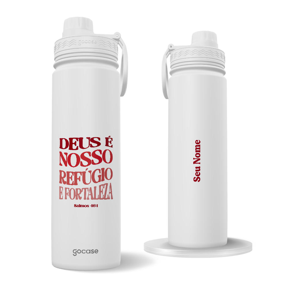 Garrafa Térmica Fresh - Deus É Nosso Refúgio e Fortaleza