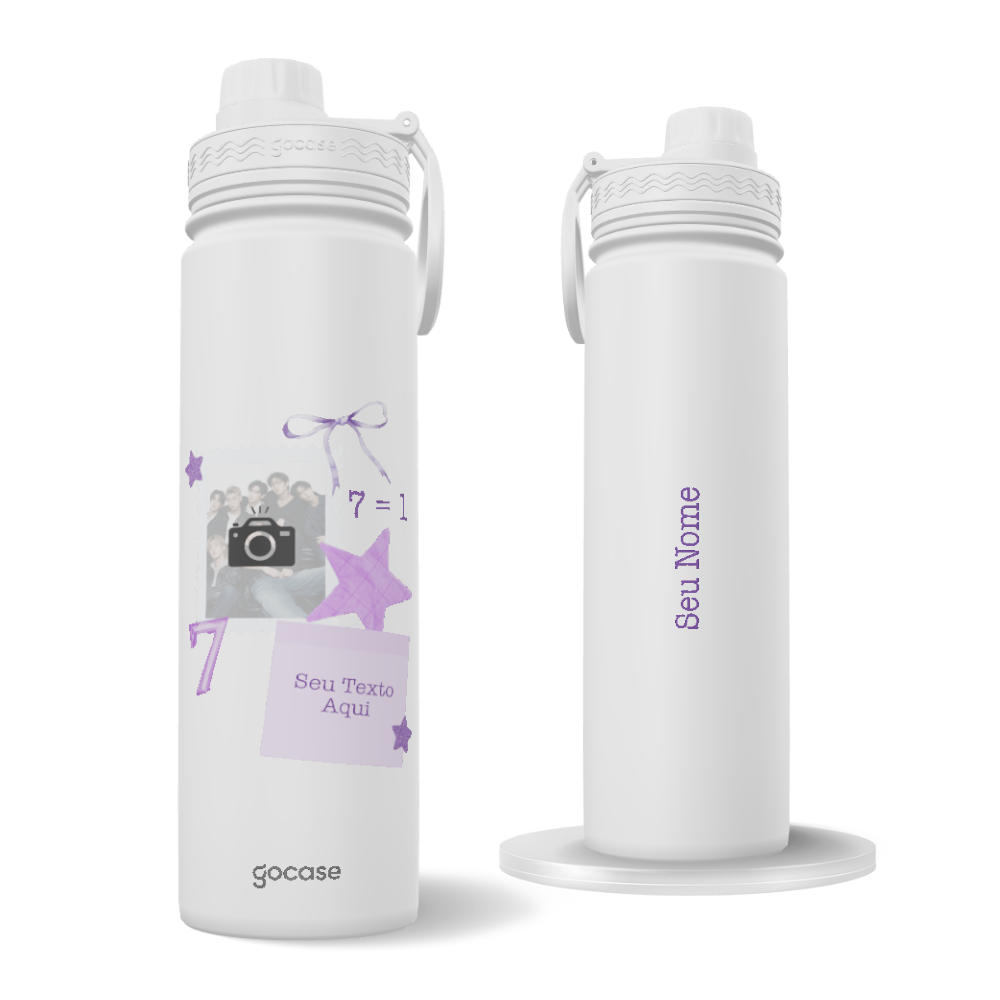 Garrafa Térmica Fresh + Ebook - Cute Purple Picture