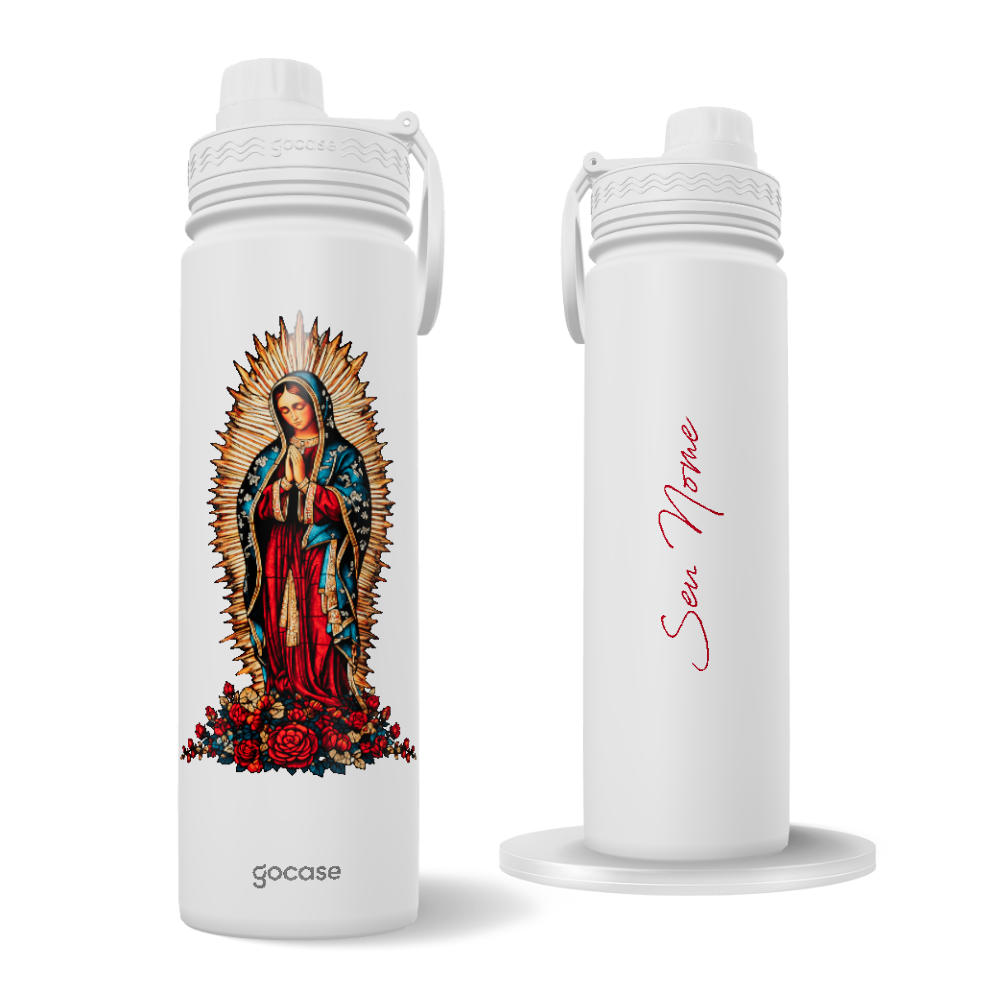 Garrafa Térmica Fresh + Ebook - Nossa Senhora de Guadalupe Vitral