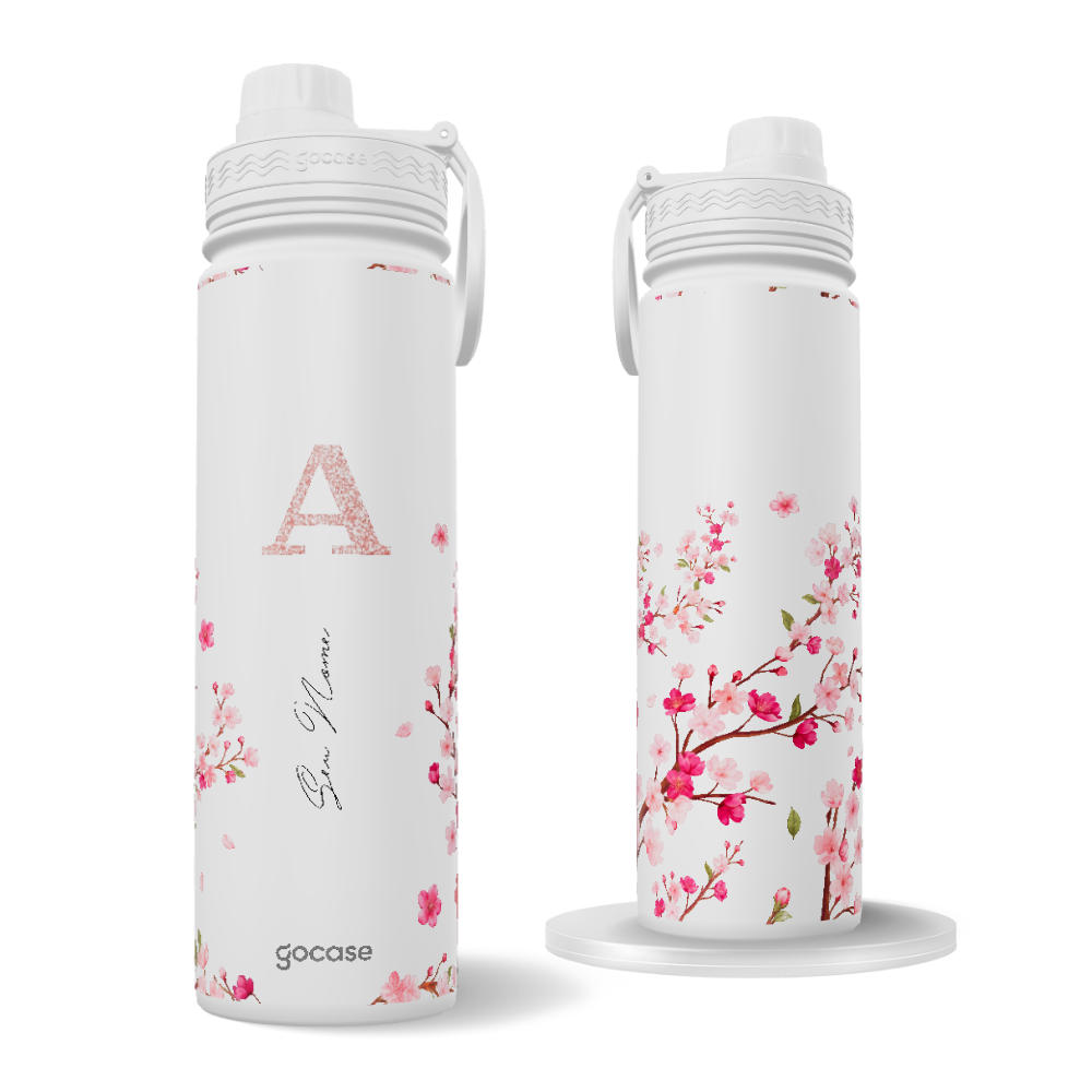 Garrafa Térmica Fresh - Classical Rose Inicial Glitter