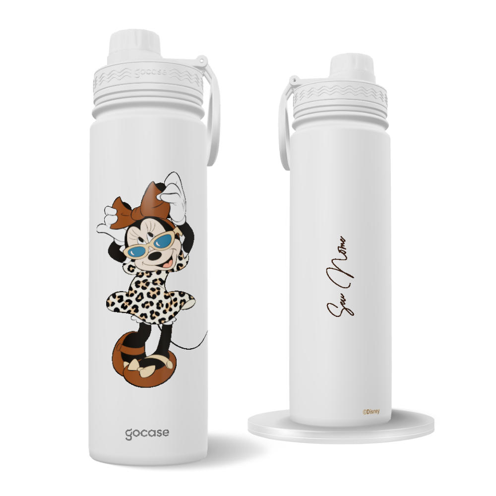 Garrafa Térmica Fresh + Ebook - Minnie Mouse - Fashion Animal Print