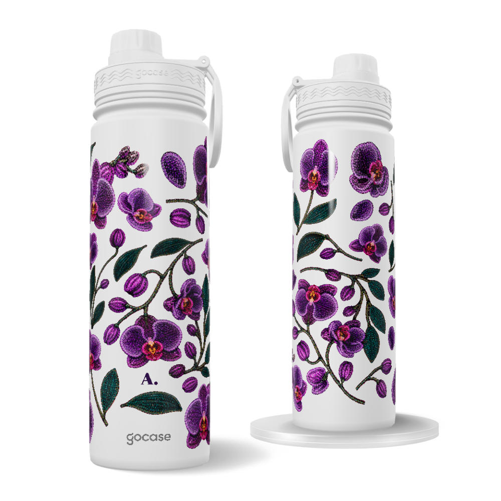 Garrafa Térmica Fresh + Ebook - Purple Orchids Garden