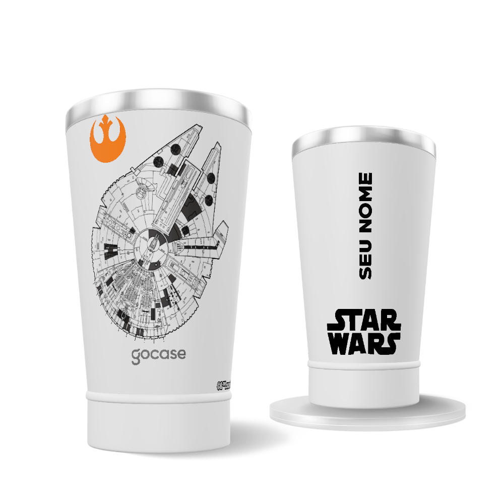 Copo Térmico Cerveja + Ebook - Star Wars - Millennium Falcon