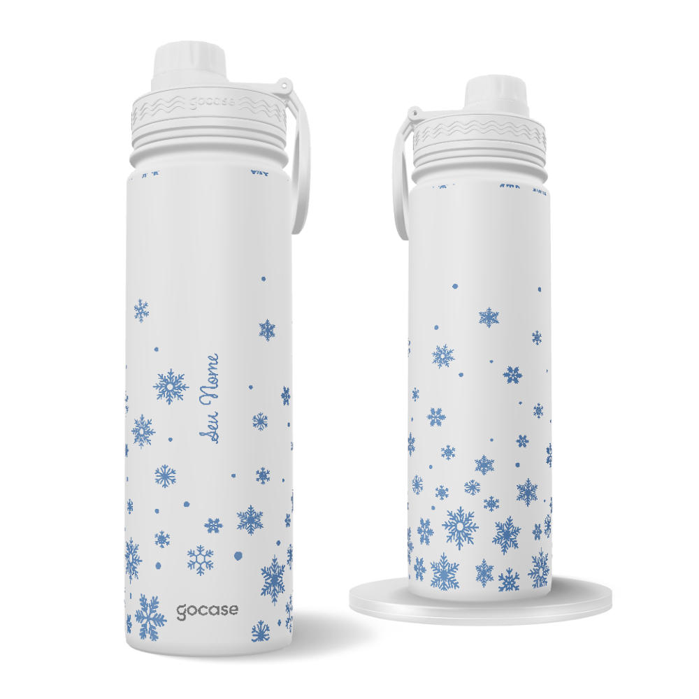 Garrafa Térmica Fresh - Blue Snow Flakes