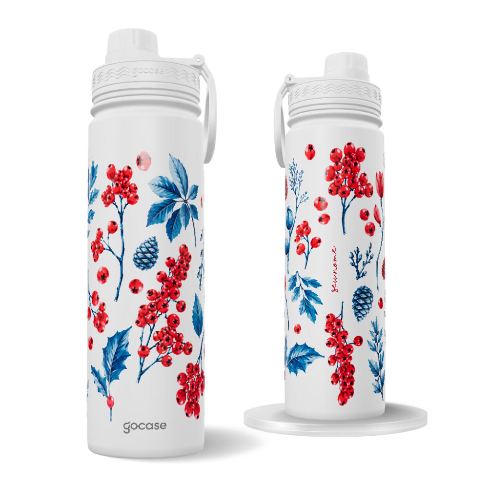 Garrafa Térmica Fresh + Ebook - Red and Blue Winter
