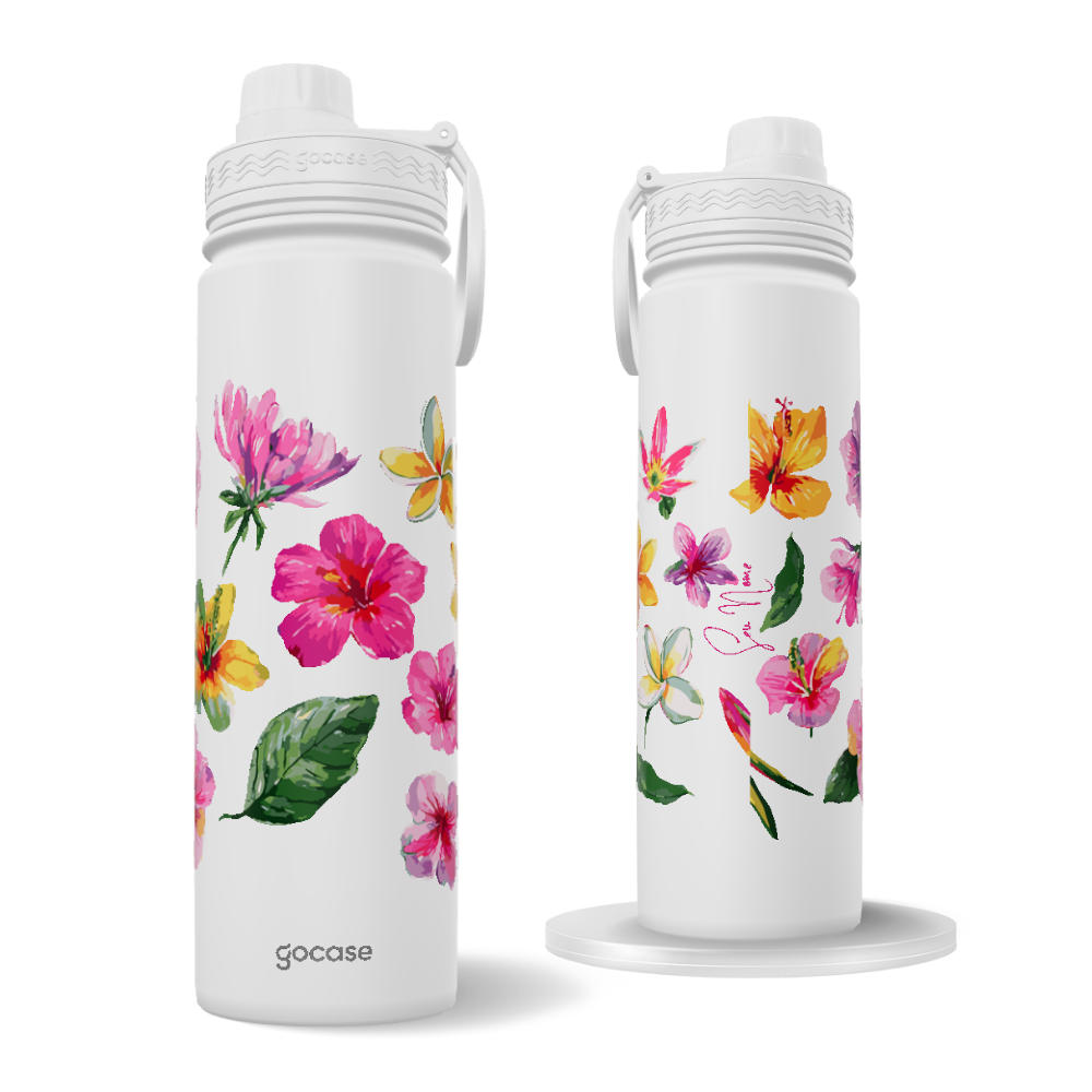 Garrafa Térmica Fresh + Ebook - Flores Sobre a Tela
