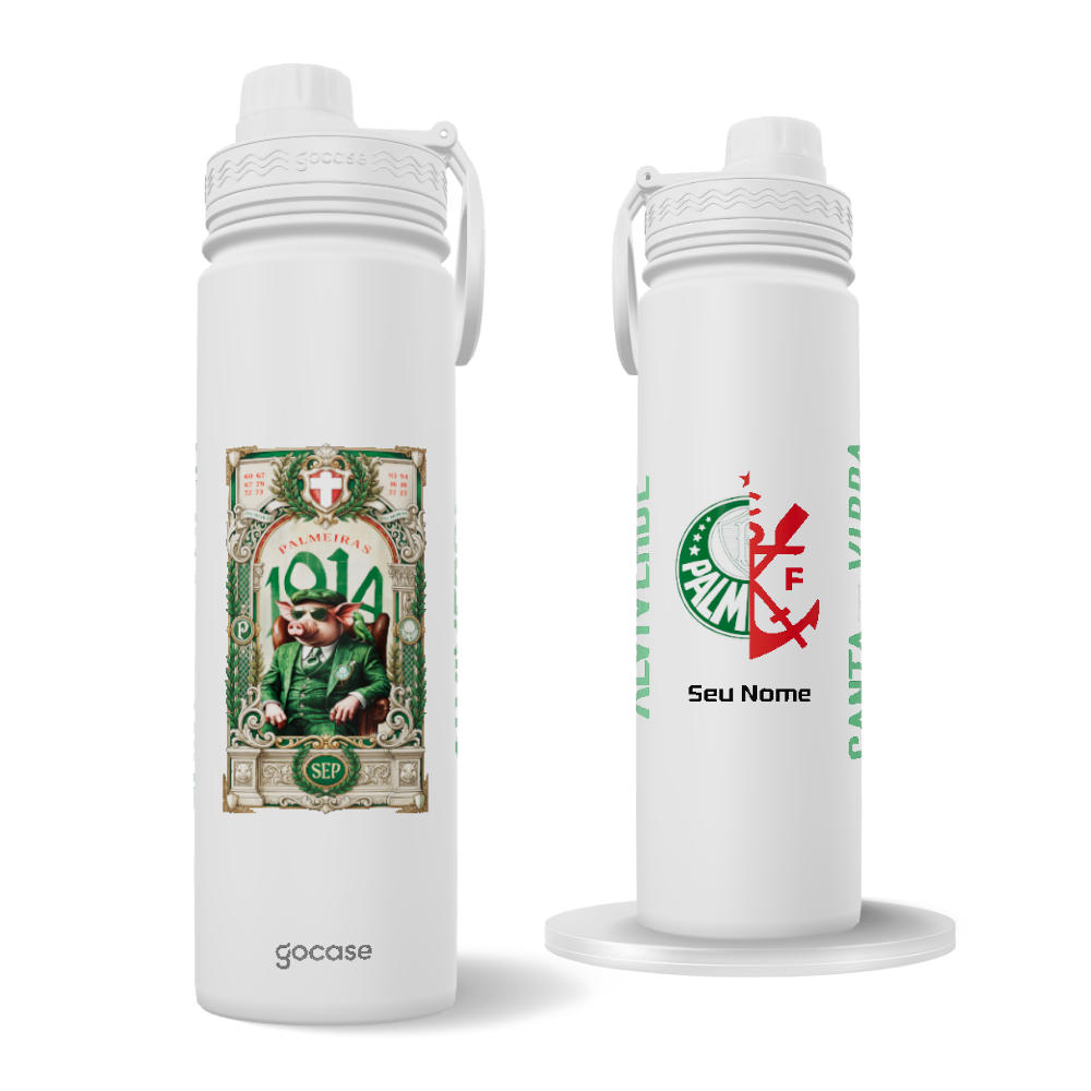 Garrafa Térmica Fresh + Ebook - Palmeiras - Vintage Classic